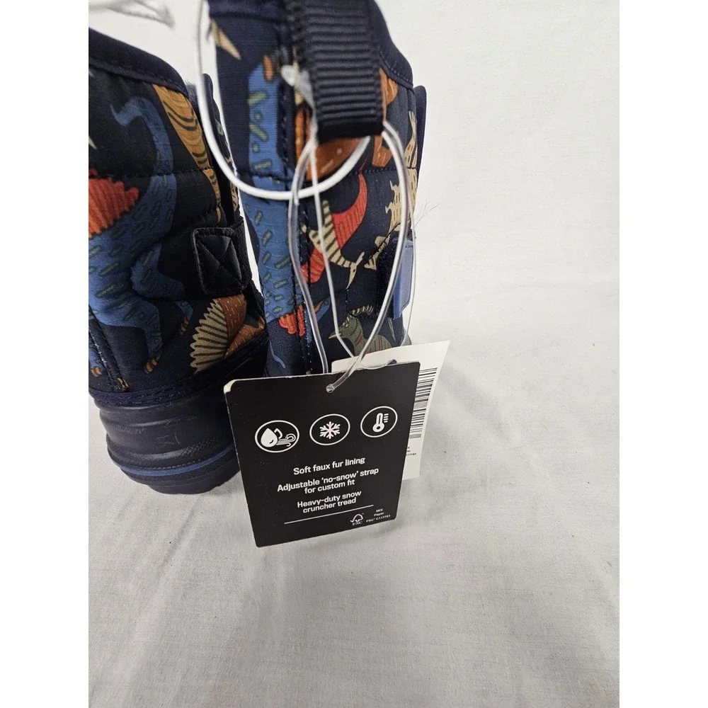 The Children's Place Boys Size 4 Blue Dinosaur Snow Boots Kids New Winter Shoes